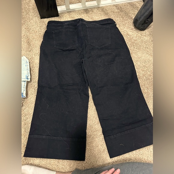 NYDJ Cropped Wide Leg Thick Hem High Rise Size with Blue Jewel Details 20W - Picture 2 of 6